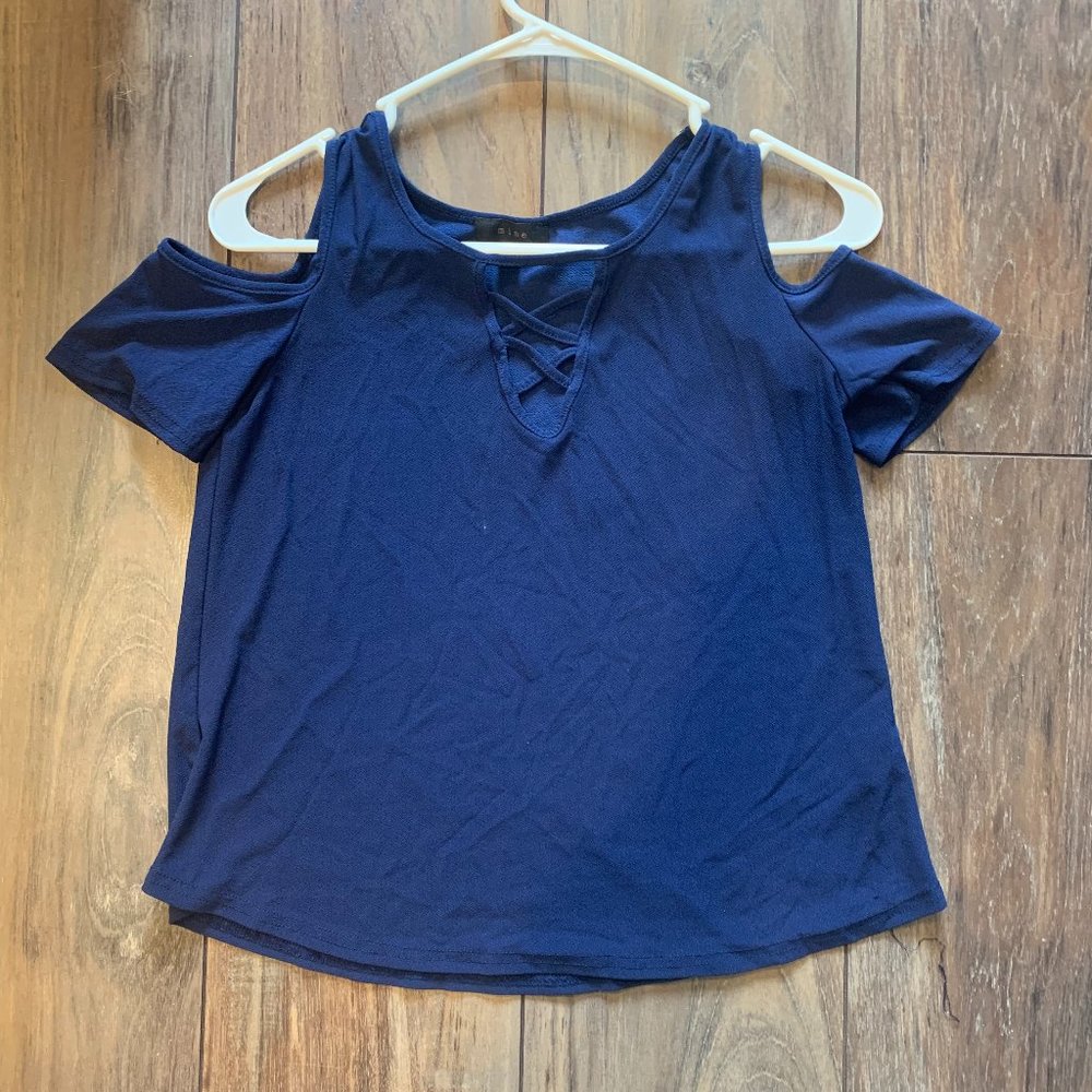 Navy Blue off the shoulder top